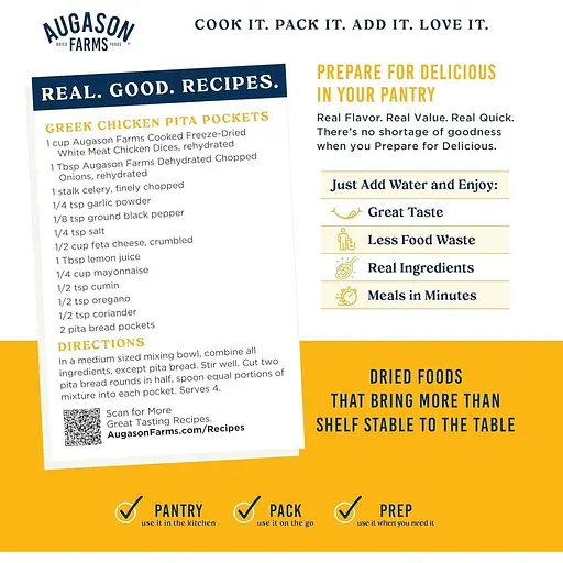 Сублімоване м'ясо курки шматочками Augason Farms з великим терміном придатності 30 років 15 порцій - фото 3