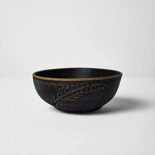 Миска из красной глины Колосок молоченная керамика Украинская глиняная посуда 1 л - фото 5