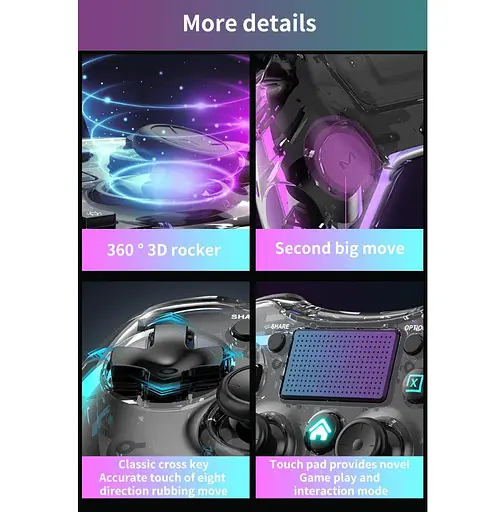 Геймпад джойстик Voltronic P-05 Wireless DualShock 4 for PS4/Switch/PC/IOS MFI/Adndroid HID - фото 20