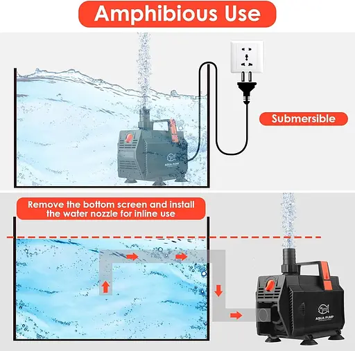 Заглибний водяний насос ITIY, 85 Вт 4500 л/год фонтанний водяний насос Акваріумний водяний насос з керуванням потоком для акваріум - фото 2