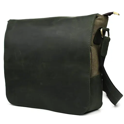 Чоловіча шкіряна сумка через плече TARWA 30х32х7.5 см sum0025786 - фото 3