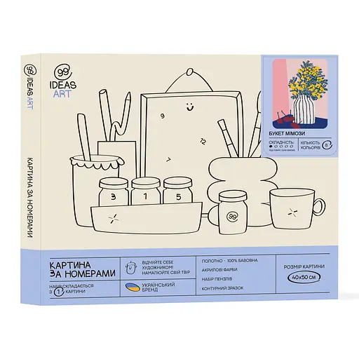 Набор для росписи "Букет мимозы" 40*50 см, IDEA2-GX40345 - фото 2