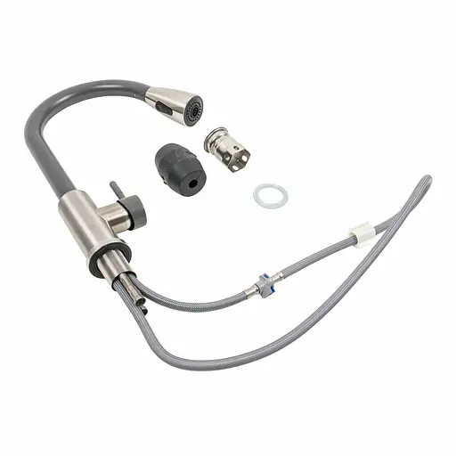 Смеситель для кухни с выдвижным изливом Platinum KT 8203 (8614) Морион комби Графит - фото 2