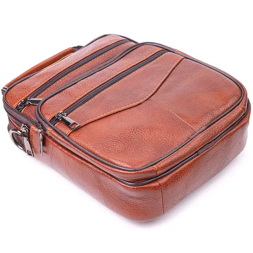 Чоловіча шкіряна сумка Vintage 20х24,5х6 см sum0022398 - фото 3
