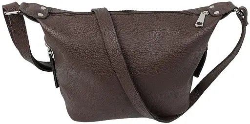 Женская кожаная сумка Borsacomoda темно-коричневая sum0028713 - фото 4