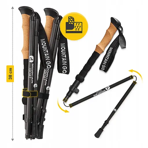 Трекинговые палки Mountain Goat Active 38-130 см Black (P-5905973404679) - фото 11