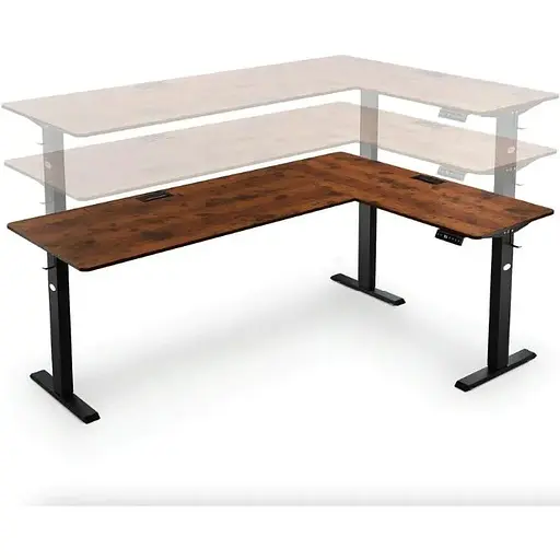 Компьютерный угловой стол Di Volio Trani с регулируемой высотой коричневый - фото 5