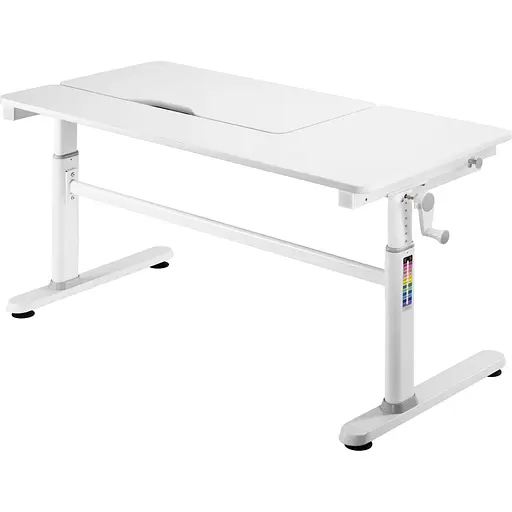 Стол компьютерный 2E CE301K-MECHANIC, регулировка высоты, механика, 54/76х120x60 см, белый - фото 4
