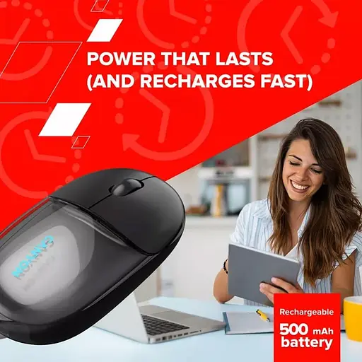 Миша Canyon OnClick 24 BT/ Wireless Transparent/Black (CNS-CMSW24B) - фото 9