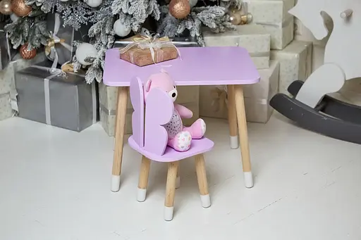 Детский прямоугольный столик со стульчиком Бабочка (Фиолетовый) - фото 8