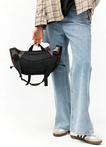 Велика жіноча поясна сумка бананка Sambag DynamicDart марсала 38 × 21 × 7 см (80411120) - фото 6