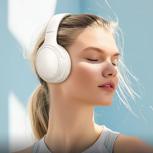 Накладні бездротові навушники Borofone BO29 Fascinador Milky White - фото 5