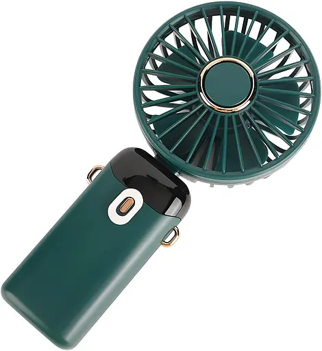 Портативный USB-вентилятор Mini Fan с подставкой для телефона и дисплеем зеленый (979) - фото 4