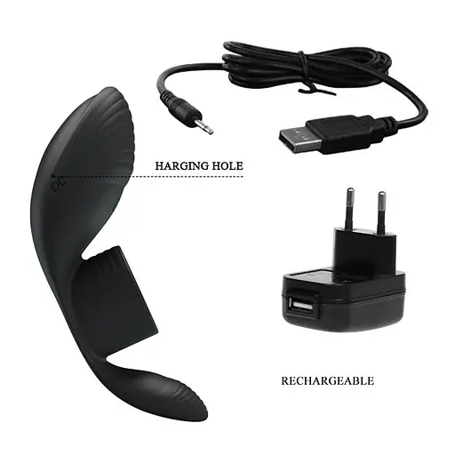 Виброкольцо Pretty Love Master Ring 11 см (черный) - фото 3