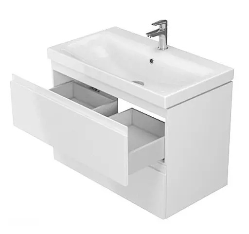 Тумба для ванной комнаты Cersanit CET В02 с умывальником Moduo Slim 50 см Белый UN509-040 30412 - фото 2