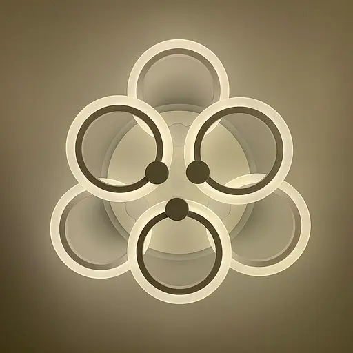 Світлодіодна біла люстра Senta на 6 кілець Line.F A 2374/3+3S WH - фото 5