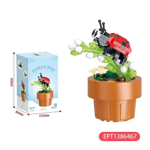 Конструктор Цветок в горшке с насекомым, P2317, от 150 деталей, (В ассортименте) - фото 2