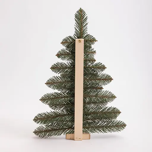 Новорічна декоративна настінна ялинка зелена Полонина 60 см на дерев'яній підставці Lugi SOK-M-V-1 - фото 3