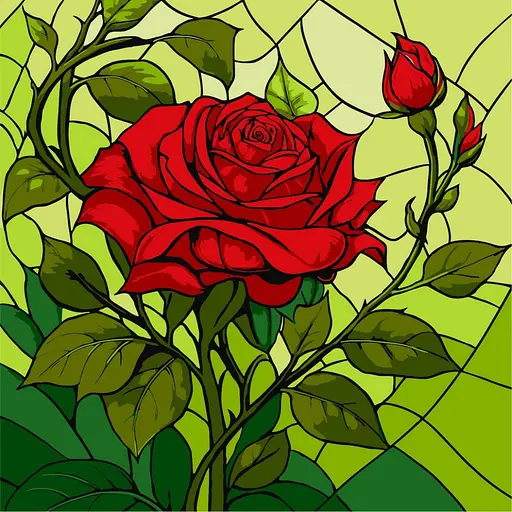 Картина за номерами "Вітраж. Троянда" ©art_selena_ua Ідейка KHO3320, 30х30 см - фото 1