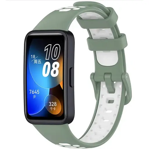 Ремешок DK CDK для Huawei Band 10 Silicone Sport Band Nike (016452) (light green / white) - фото 3