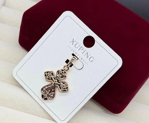 Хрестик із медичного золота хрестик на шию гіпоалергенний хрестик біжутерія прикраси Xuping під золото - фото 1