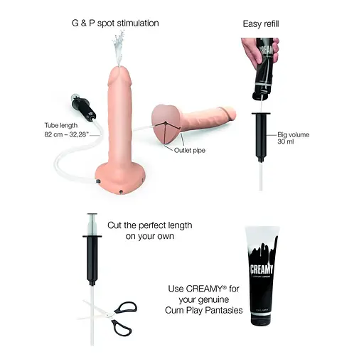 Кончающий фаллоимитатор Strap-On-Me SQUIRTING CUM DILDO REALISTIC Flesh XL - фото 2