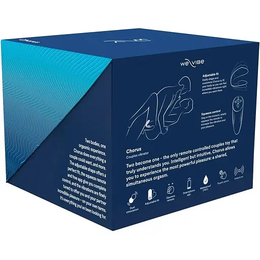 Смарт-вибратор для пар We-Vibe Chorus Cosmic Blue сенсорное управление вибрациями сжатием пульта - фото 10
