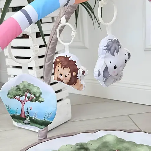 Килимок для немовляти ZL2409 з дугами та 5 підвісними іграшками - фото 2