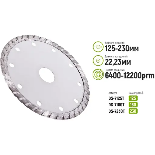 Диск алмазний Alloid Building Tools Turbo відрізний 230 мм (DS-7230T) - фото 4