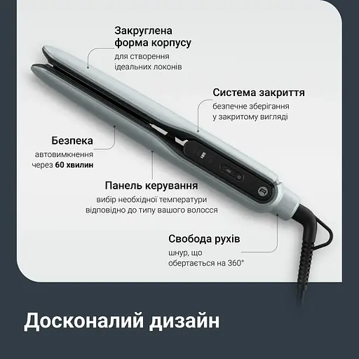 Выпрямитель Rowenta Thermoglide, температурных режимов 5, 150-230С, ионизация, титан, светло-зеленый - фото 10