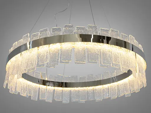 Класична новинка, кругла кришталева світлодіодна люстра,190Вт, хром - фото 2