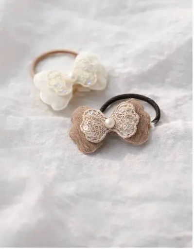 Набір текстильних гумок для волосся з м'якими бантиками 20 гумок - фото 2