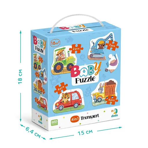 Детский пазл 4 в 1 "Baby puzzle. Транспорт" DoDo Toys 300685 набор 4 в 1 - фото 5
