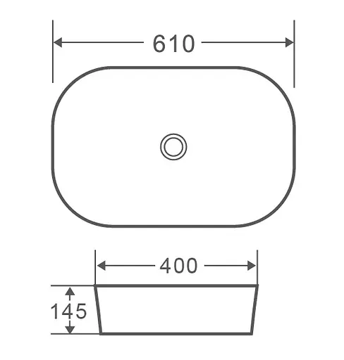 Умивальник накладний Mixxus Premium Diverse-0102 610x400x145 мм MP6486, Білий - фото 2
