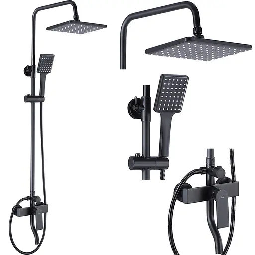 Душовя система Rea Hass з виливом black REA-B9968, Чорний - фото 2