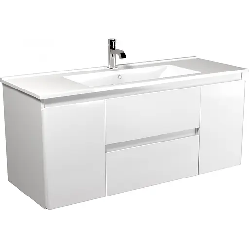 Тумба Мойдодир Сорренто 120-А з умивальником SU-120 Білий підвісна Білий - фото 1