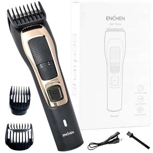 Машинка для стрижения ENCHEN Sharp 3S — триммер для волос черный. - фото 5