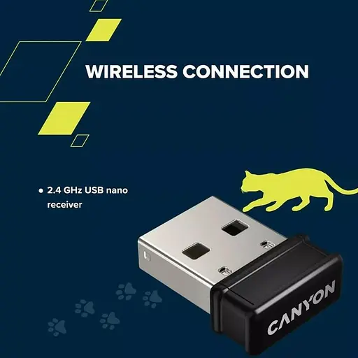 Комплект (клавиатура и мышь) CANYON HSET-W6 EN Kitty Edition AAA+АА Wireless Blue - фото 6