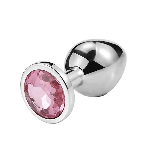 Сталева анальна пробка з декоративним кристалом Металік K0073-1 - фото 1