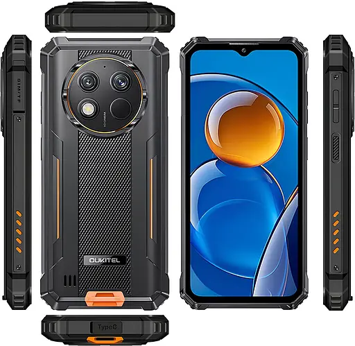 Смартфон Oukitel G1 6.5`HD+ /6GB/256GB T606 /10600mAh /48+5Мп/ IP69K /NFC Orange - фото 6