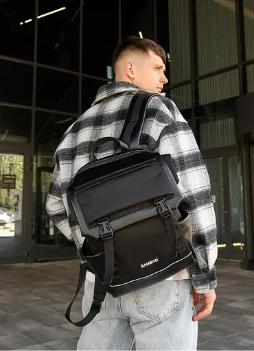 Чоловічий рюкзак Sambag Aura чорний 39 х 29 х 13 см (24551301m) - фото 1