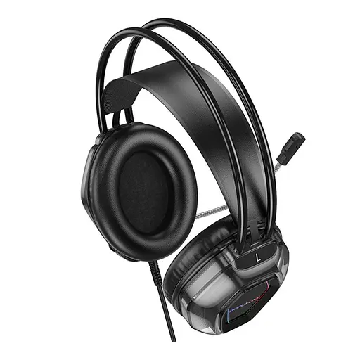 Дротові ігрові навушники Borofone BO110 Fight, USB, 3.5mm, 2m, Чорний - фото 2