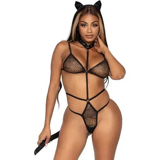 Еротичний костюм кішки Leg Avenue Roleplay Sex Kitten One size Black