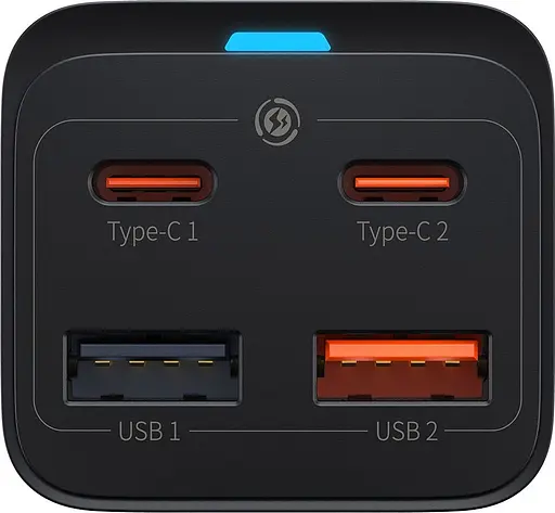 Мережевий зарядний пристрій Baseus GaN3 Pro Desktop Fast Charger 2C+2U 65W + Cable USB-C to USB-C Black (CCGP040101) [80903] - фото 2