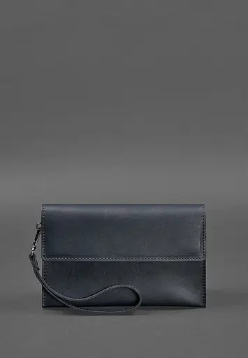 Шкіряний чоловічий клатч-барсетка 3.0 синій краст - фото 3