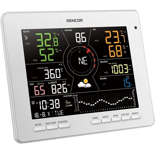 Умная метеостанция Sencor SWS 16600 WIFI белая [134791] - фото 3