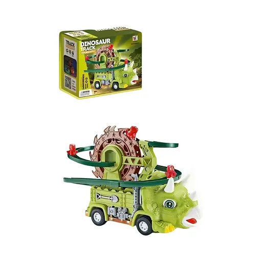 Трек YJ 388-73 автоматичний підіймач, 3 машинки, колесо вільного ходу, підсвічування, звуки та мелодія - фото 2