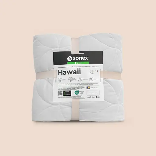 Набір Sonex Hawaii: покривало двостороннє 240х220 см + наволочка 70х50 см 2 шт. світло-сірий (SO102526) - фото 10