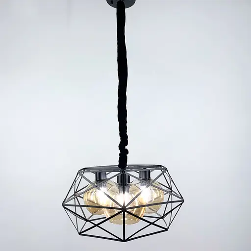 Люстра на 3 плафони янтар або графіт Line.F Колір плафона Янтарний - фото 8