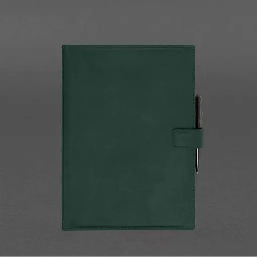 Шкіряний блокнот А4 (софт-бук) 9.2 зелений Crazy Horse - фото 7